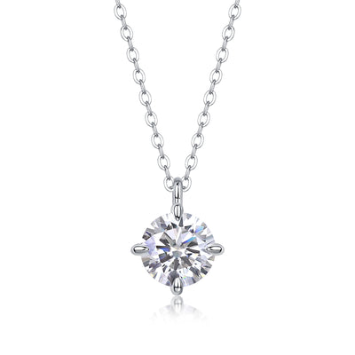 1Round And Smooth - A Fashionable And Luxurious Diamond Jewelry Piece Set With 2 - carat Moissan Diamonds, S925 Sterling Silver And Platinum - plated Pendant Prohibit TikTok sales - 5 - CJ