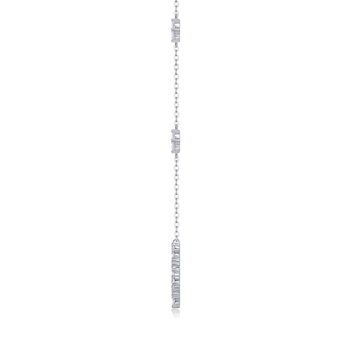 1Iris Flower Luxurious Fashion Diamond Pendant Necklace Set With Mosan Diamond Silver Ornaments Prohibit TikTok sales - 5 - CJ