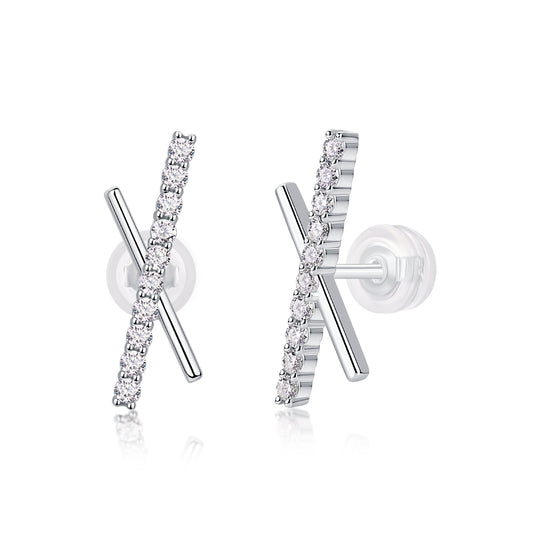 1Sky Meteor Diamond Set Moissanite Silver Earrings Luxury Fashion Diamond Earrings Stud Earrings Prohibit TikTok sales - 5 - CJ