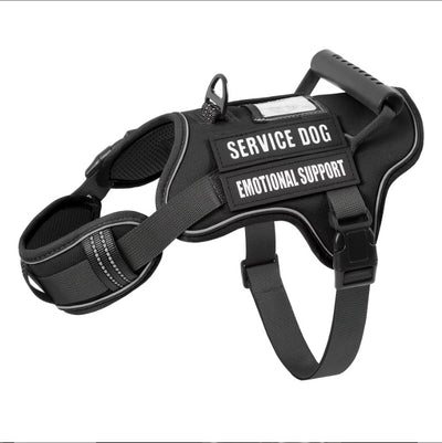USLOCAL Tactical Service Dog Harness With Control Handle No Pulling Adjustable Reflective Pet Vest Harness Easy Walking Training - 5 - CJ