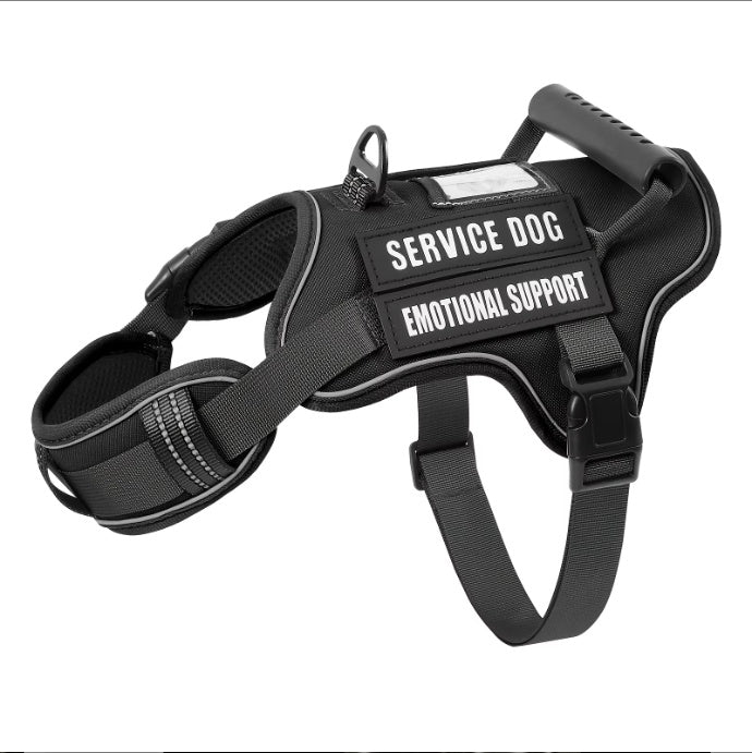 USLOCAL Tactical Service Dog Harness With Control Handle No Pulling Adjustable Reflective Pet Vest Harness Easy Walking Training - 5 - CJ