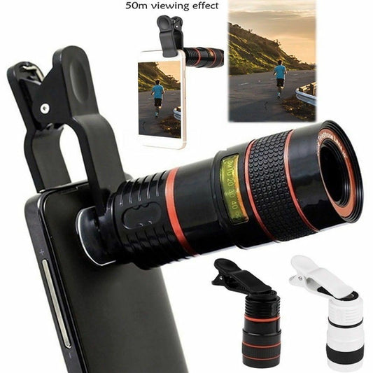 HD 8X Clip On Optical Zoom Telescope Camera Lens For Universal Mobile Cell Phone - 5 - CJ