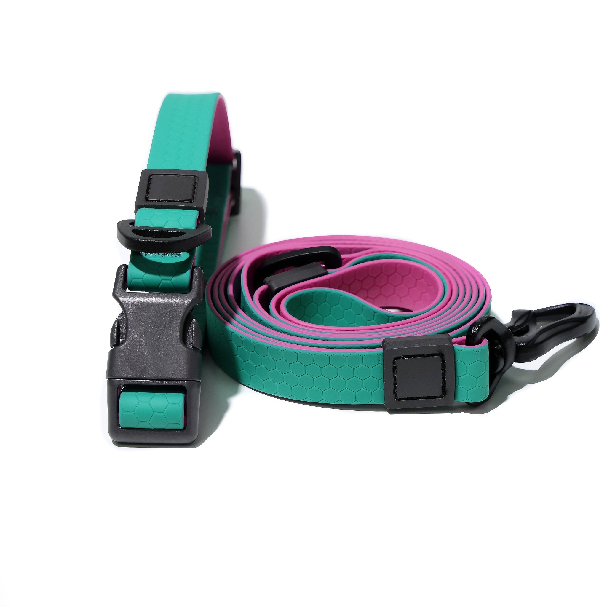 Honeycomb Embossed Dual - Color Pet Leash Set Is Stylish And Fashionable. The Embossed Surface Enhances The Leash's Grip, Preventing Slippage When Held. The Product Is Waterproof, Wear - resistant, Odor - r - 5 - CJ