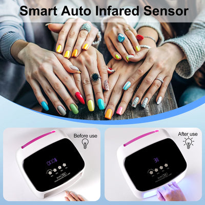 UV Nail Lamp, Professional Cordless UV LED Lamp For Nails 66Pcs Lamp Beads Automatic Sensor Gel Nail Uv Light For Nail Art At Home And In Salons - 5 - CJ