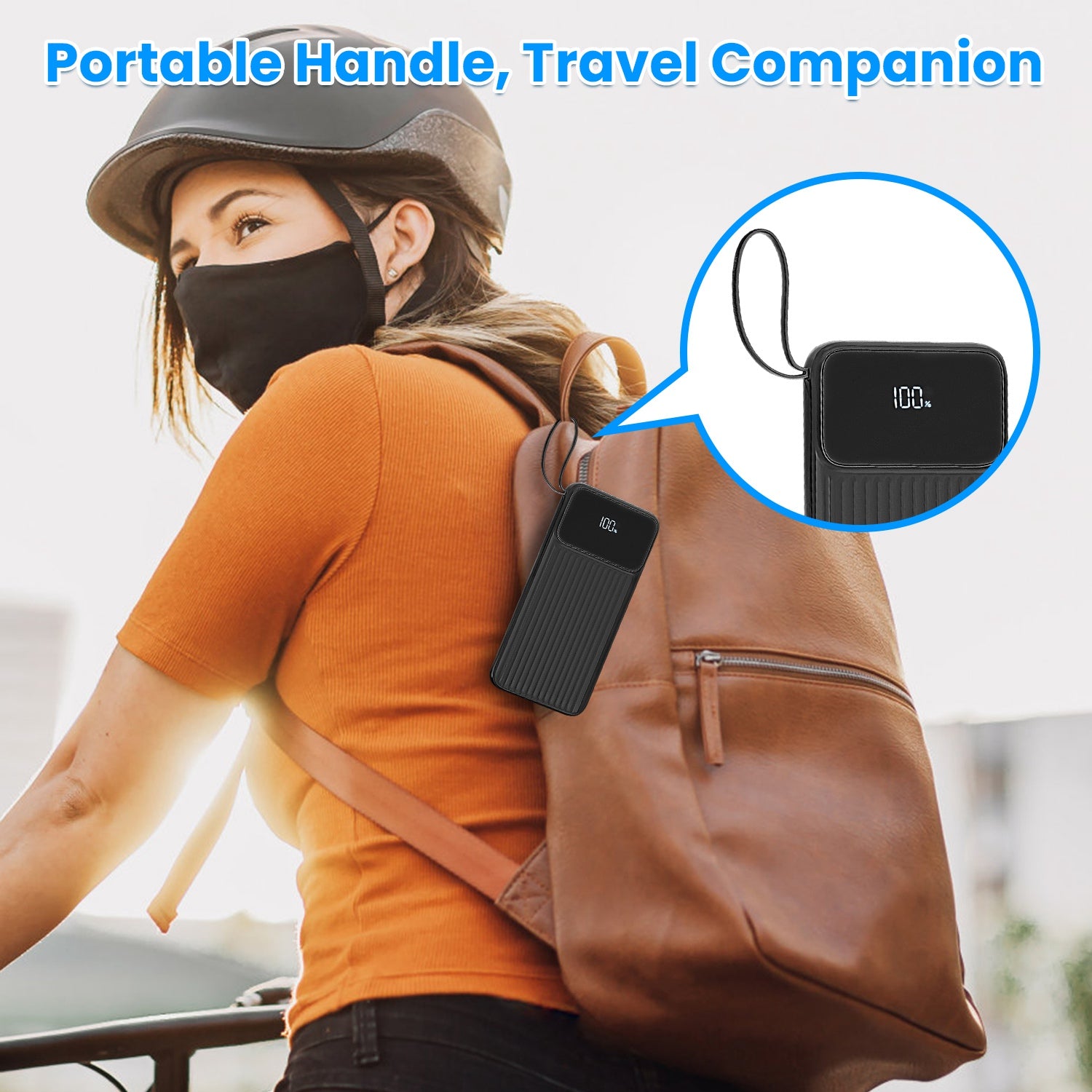 1Pc PD22W Fast Charger 20000mAh Fast Charging Power Bank Portable Charger With 4 Inbuilt Cables Digital Display Handle Fit For IOSPhone 15 14 Android And More - 5 - CJ
