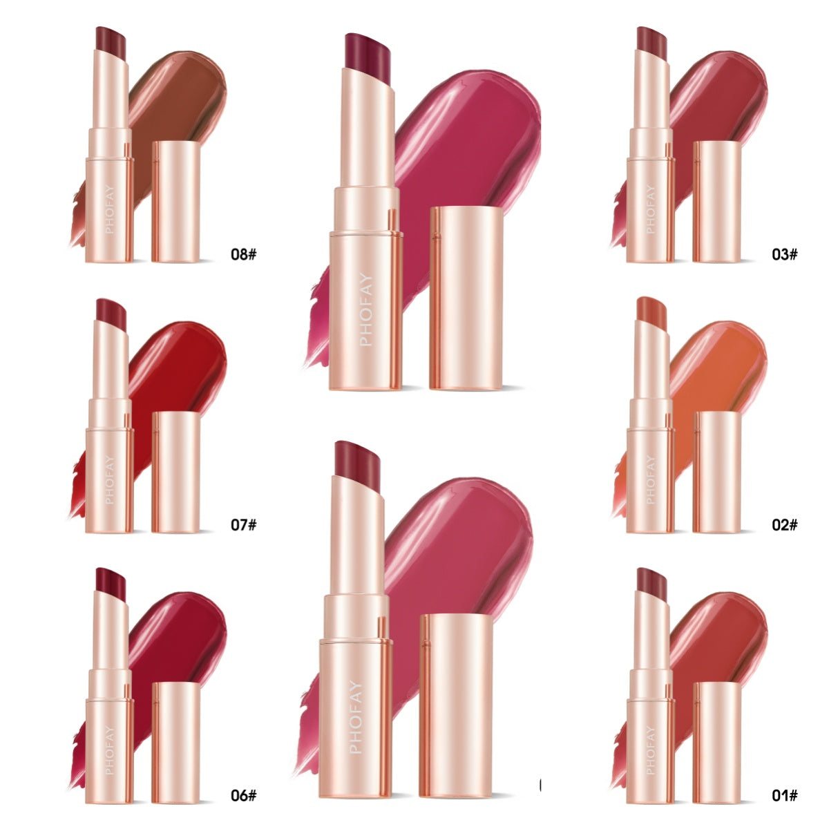 PHOFAY Moisturizing Lipstick - 4 - CJ - Set - CJKH203648810JQ