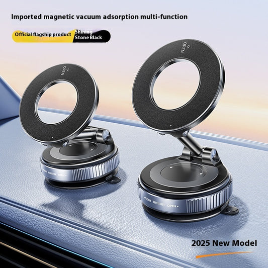 Magnetic Phone Holder With Vacuum Suction Foldable Adjustable Car Mount Magnetic Bracket Suction Nonslip For Busy Commuters - 0 - CJ - Black - Upgrade - CJYD227014205EV