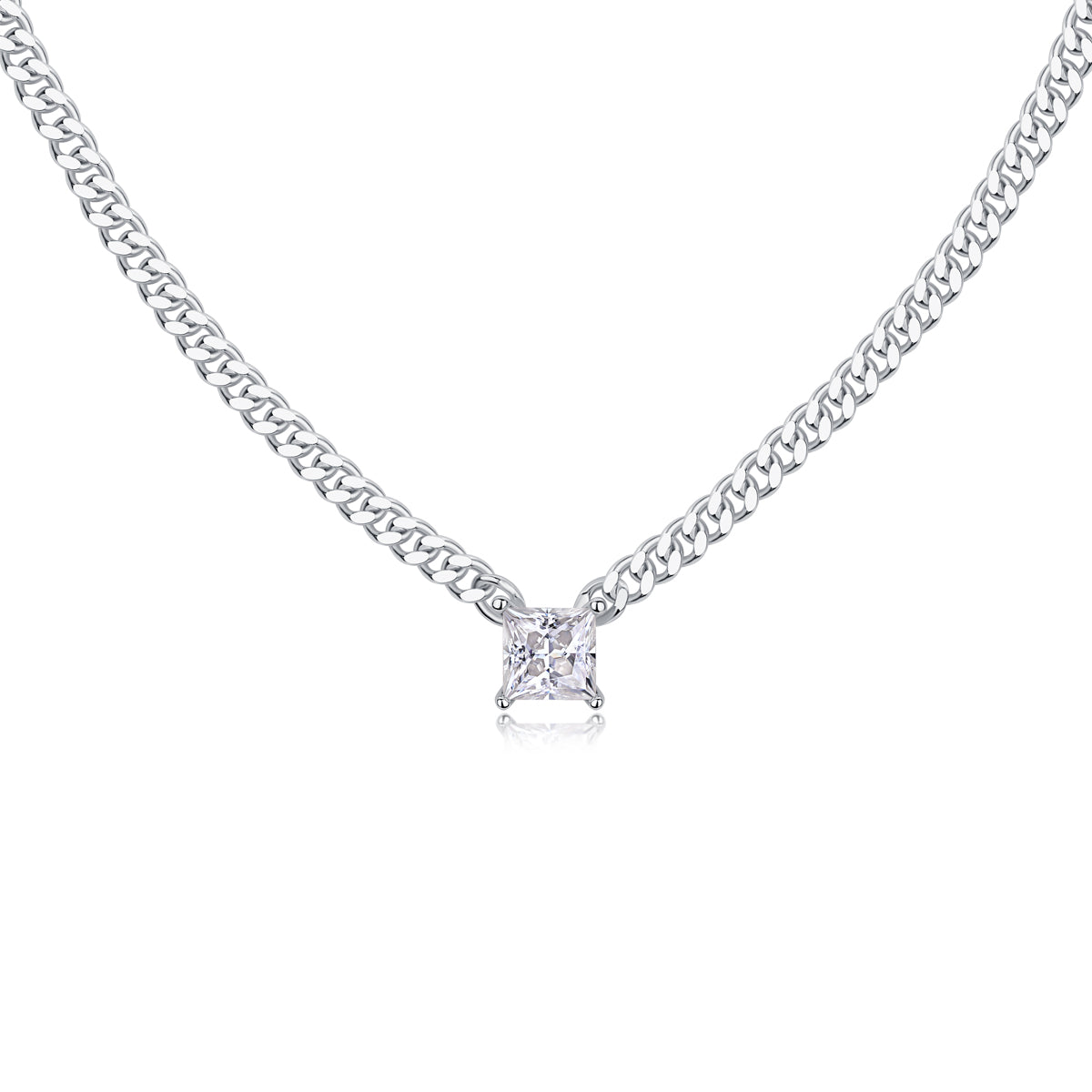 1Zhang Yang - A Fashionable And Luxurious Diamond Jewelry Pendant Set With Square Moissanite S925 Sterling Silver Prohibit TikTok sales - 5 - cj