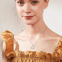 Sterling Silver Guardian Angel Wings Heart Shape Infinity Symbol Pendant Necklace For Women And Girls