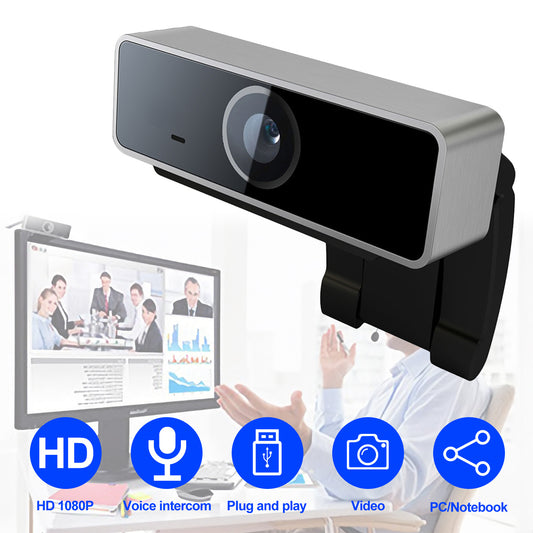 1Pc FHD 1080P Webcam USB PC Computer Webcam Auto Focus With Microphone 60 - Degree Widescreen Desktop Laptop Webcam Live Streaming Webcam With Rotatable Clip For Live Broadcast Video Calling Conferencin - 5 - CJ