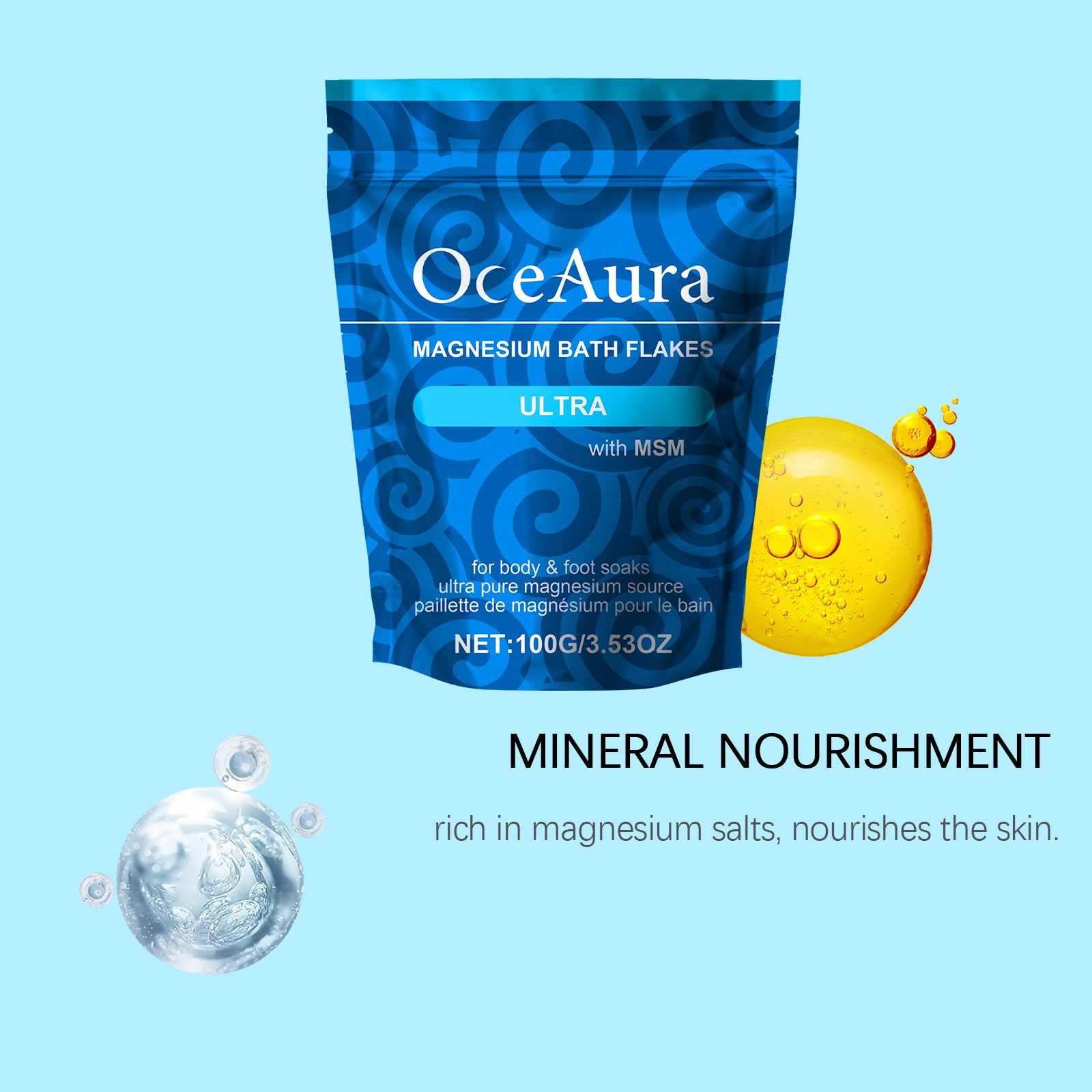 OceAura Magnesium Bath Salt Sheets For Daily Cleaning, Nourishing, Comfort, Gentlness And Discomfort Relief. Shower Bag And Bath Sheets - 5 - CJ