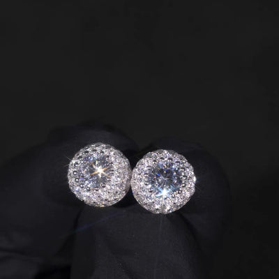 1 Pair Hip Hop Wedding  Zircon Stud Earrings,Sparkling,Unisex,Daily Accessories And Women's Jewelry - 5 - CJ