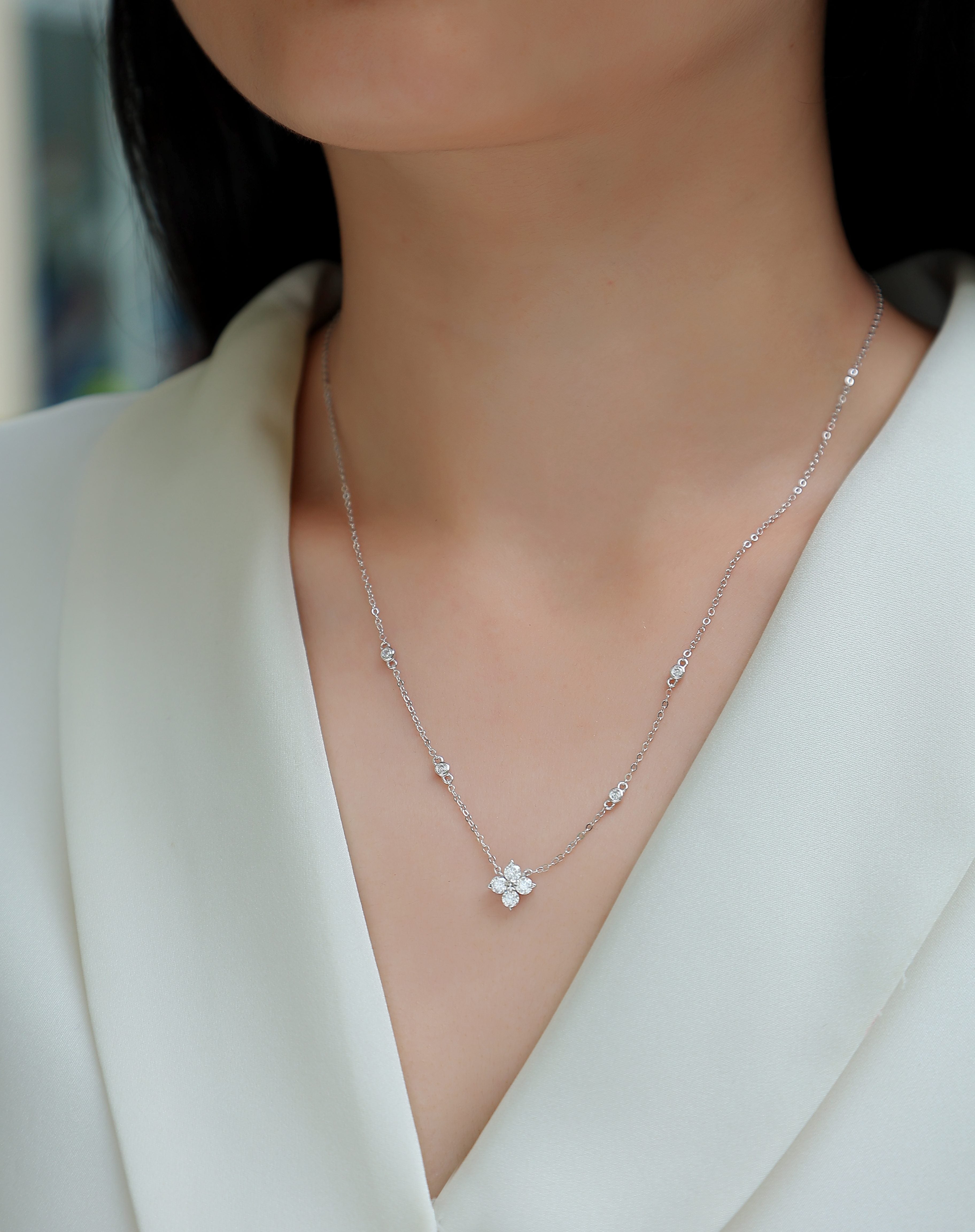 1Radiant Star - A Fashionable And Luxurious Diamond Jewelry Pendant Set With Moissanite S925 Sterling Silver And Platinum Plating Prohibit TikTok sales - 5 - CJ