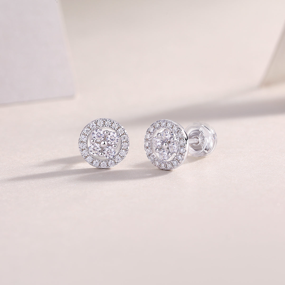 1Silver Osmanthus - Fashionable And Luxurious Diamond Jewelry Earrings Set With Moissanite S925 Sterling Silver And Platinum - plated Stud Earrings Prohibit TikTok sales - 5 - cjdropshipping