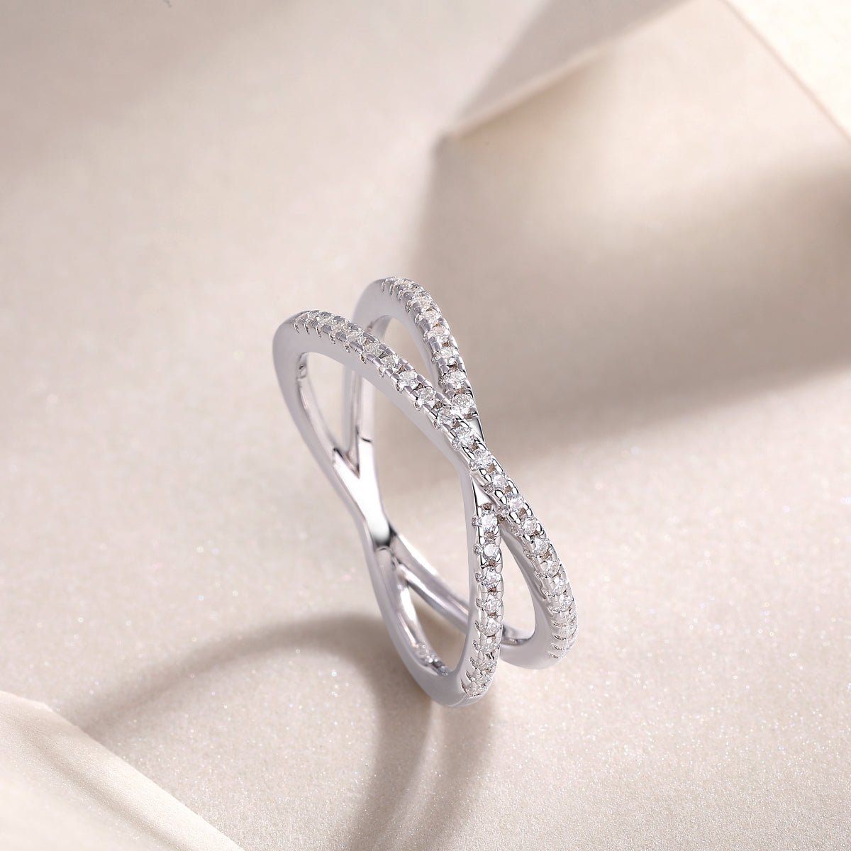 1Double Band Diamond Ring Luxury Fashion Set Moissanite Silver Ring Prohibit TikTok sales - 5 - CJ