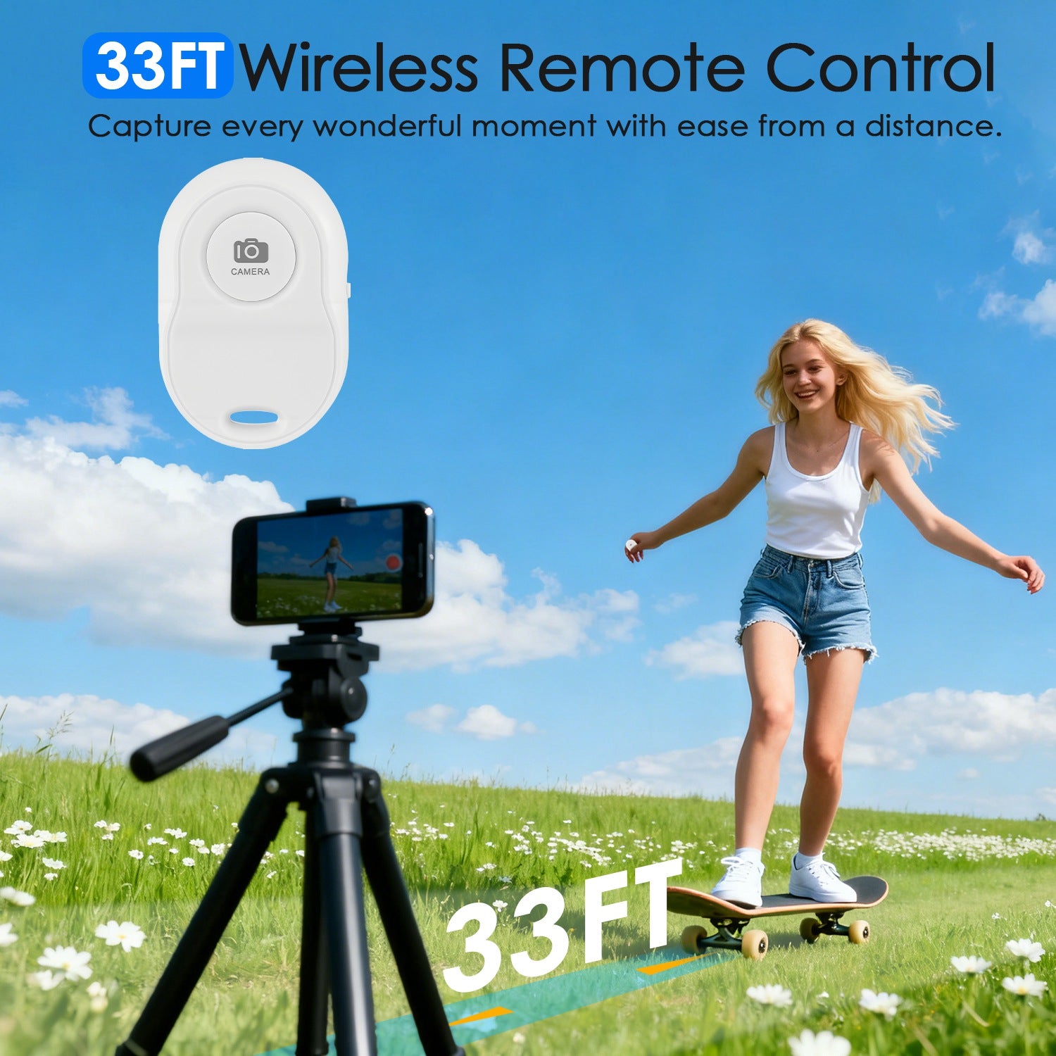 Vlog Selfie Monitor Screen Magnetic Rear Camera Phone Monitor Wireless Selfie Monitor Screen With 33FT Remote For Vlog Live Stream Compatible With IOS Android - 5 - CJ