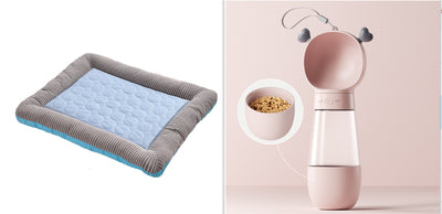 Pet Cooling Pad Bed For Dogs Cats Puppy Kitten Cool Mat Pet Blanket Ice Silk Material Soft For Summer Sleeping  Blue Breathable - 0 - CJ - Blue set2 - L - CJJT100652116PK