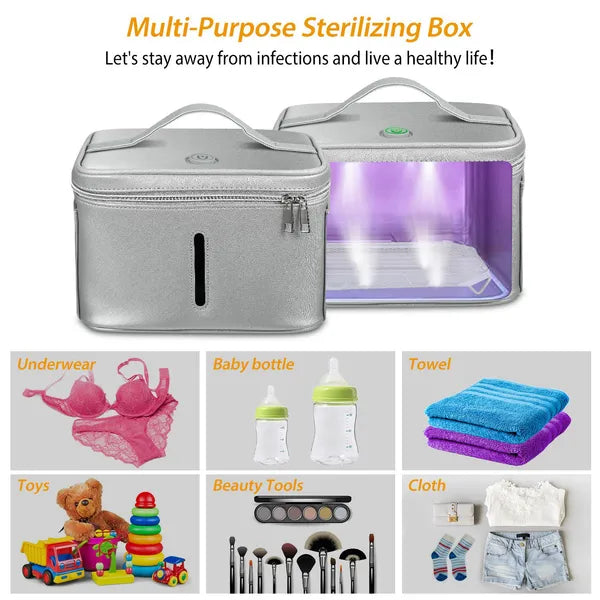 UV Disinfection Bag, Portable LED UV Sanitizer Box USB - Powered Travel UV Cleaner Bag - 5 - CJ