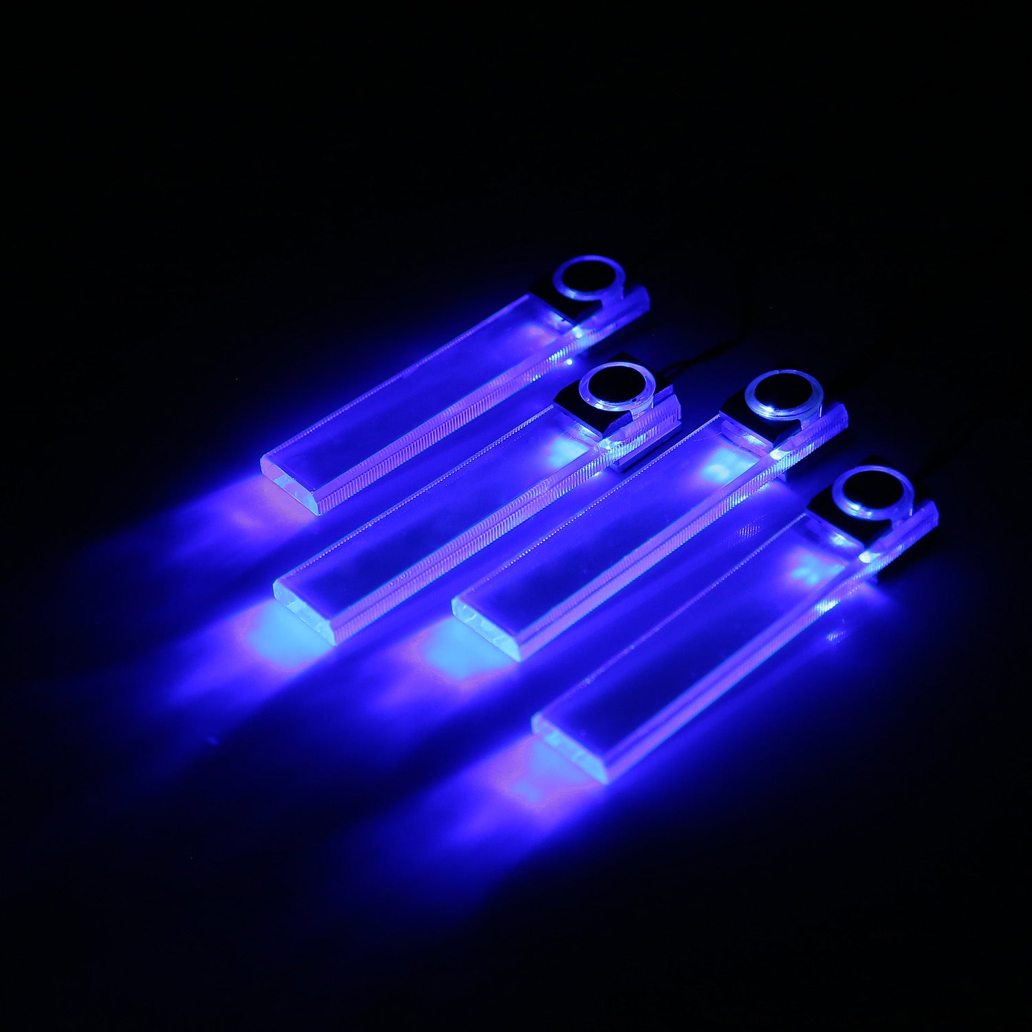 4Pcs Car Interior LED Atmosphere Light Car Charge Decorative Lamp DC 12V Blue Light - 5 - CJ