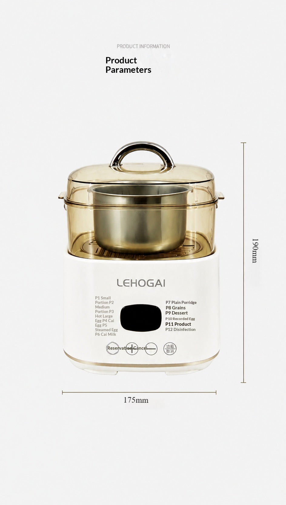 Multifunctional Steam-and-Stew All-in-One Compact Electric Steamer