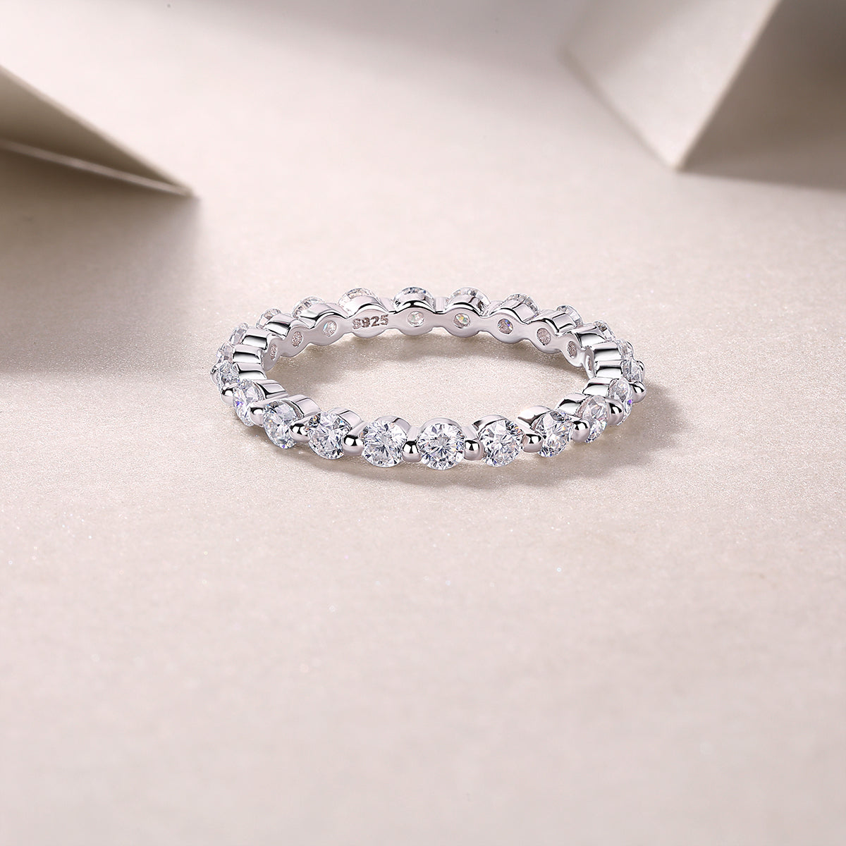 1Row Of Diamonds, Moissanite Rings, Silver Rings, Luxury Fashion Rings Prohibit TikTok sales - 5 - CJ