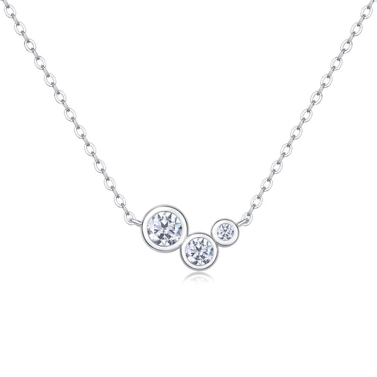 1White Dew Luxury Fashion Diamond Pendant Necklace Set With Mosan Diamond Silver Ornaments Prohibit TikTok sales - 5 - CJ