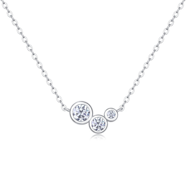 1White Dew Luxury Fashion Diamond Pendant Necklace Set With Mosan Diamond Silver Ornaments Prohibit TikTok sales - 5 - CJ