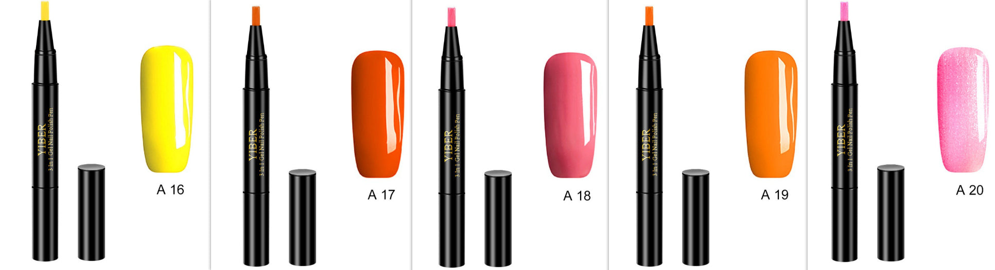 5pcs Nail Polish Pen 3 In 1 One Step Glue Pen Multicolor - 0 - CJ