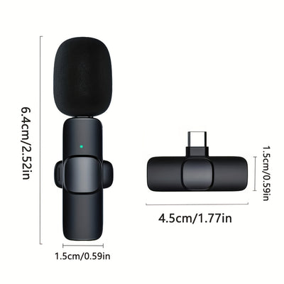Wireless Lavalier Lapel Microphone For IPhone IPad Professional Wireless Clip Mic - Cordless Omnidirectional Condenser Recording Mic For Interview Video Podcast Vlog YouTube - 5 - CJ