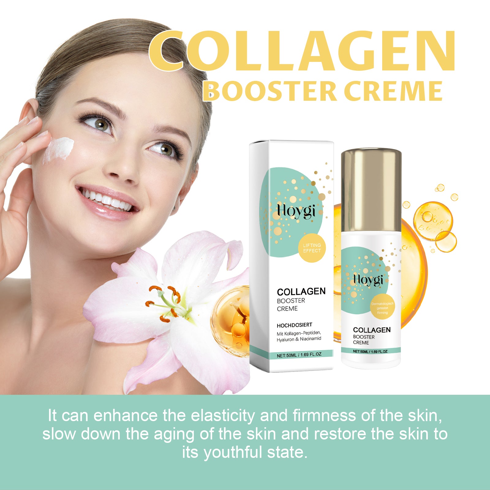 Hoygi Collagen Booster Creme, Reduce Wrinkles Repair Skin Barrier Firming Hydrating Smoothing Cream - 5 - CJ
