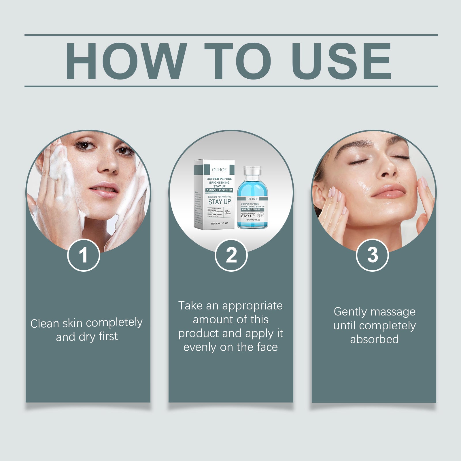 OUHOE Hyaluronic Acid Hydrating Ampoule Facial Hydrating Hydrating Repair Skin Tender Hydrating Essence - 5 - CJ