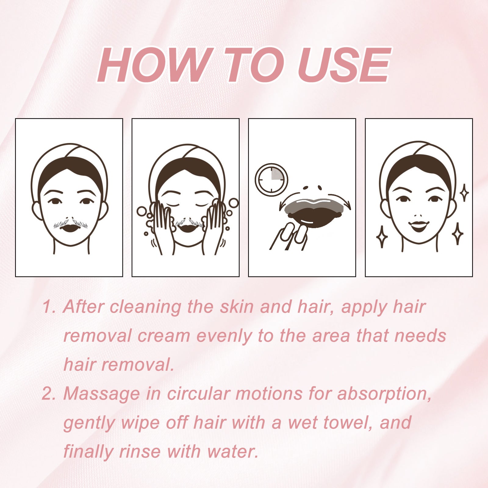 Ouhoe Peach Hair Removal Cream Gentle Non - Irritant Cleaning Ladies Facial Lip Hair Quick Hair Removal Cream - 5 - CJ