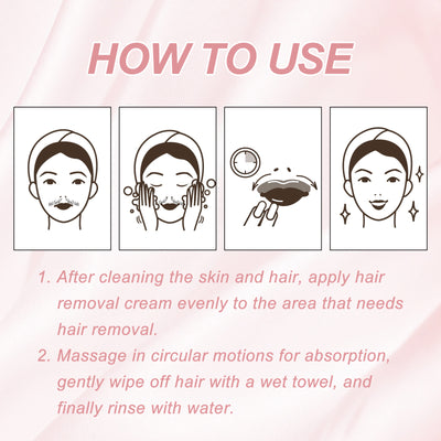 Ouhoe Peach Hair Removal Cream Gentle Non - Irritant Cleaning Ladies Facial Lip Hair Quick Hair Removal Cream - 5 - CJ