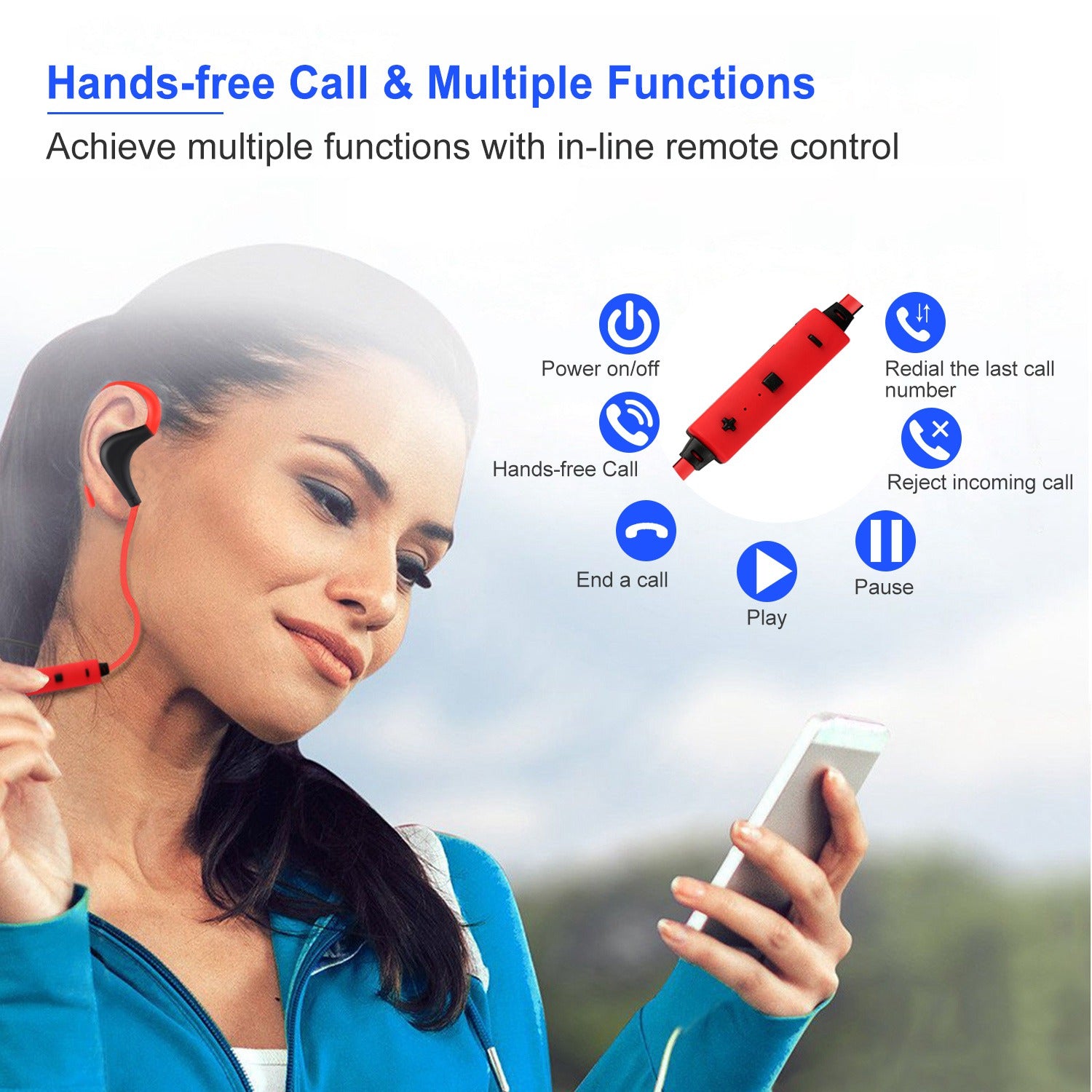 Wireless Headsets V4.1 Sport In Ear Stereo Headphones Sweatproof Noise Canceling Earphones Back Headphone With Mic Handsfree For Running Hiking Travel - 5 - CJ