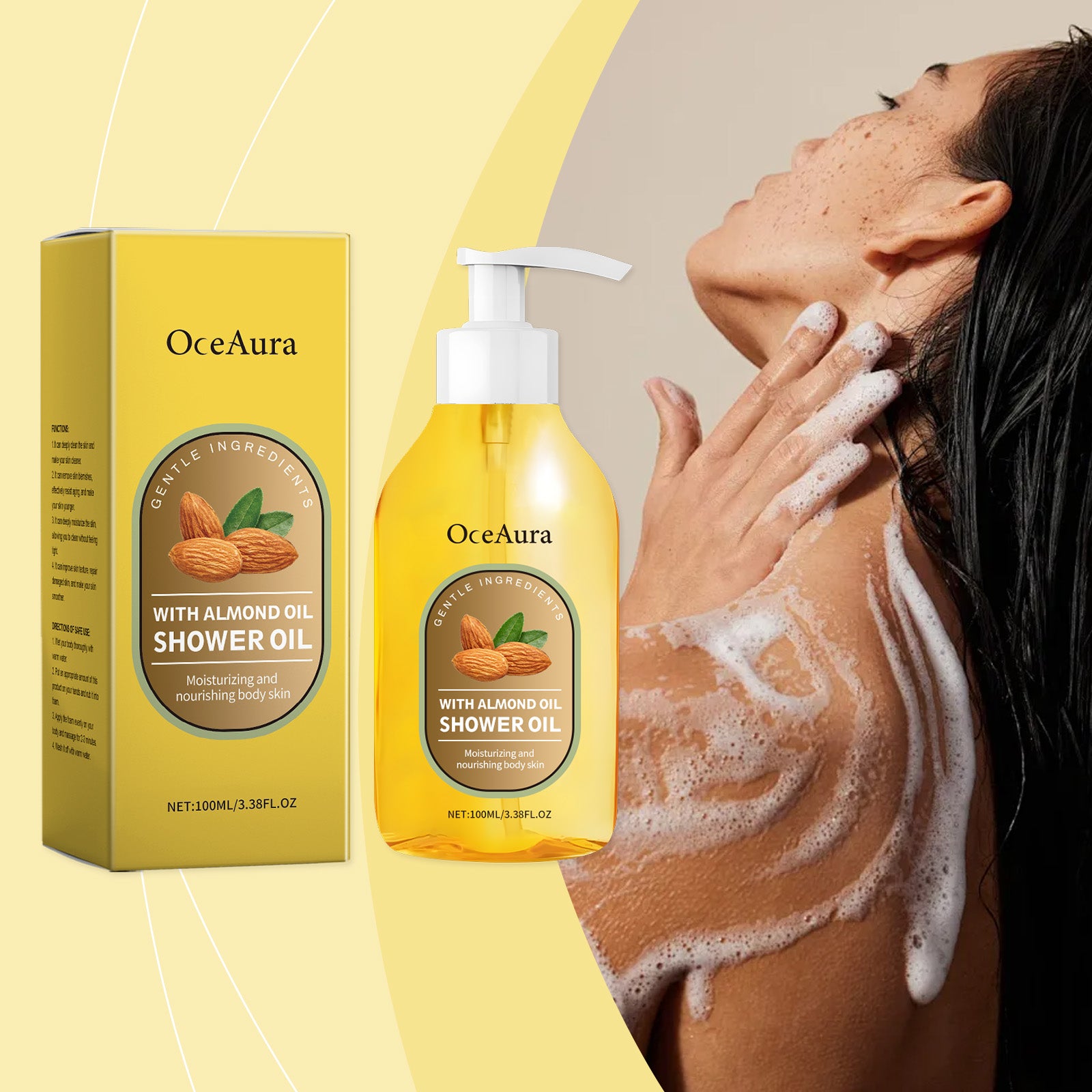 OceAura Coconut Oil Bath Oil, Gently Cleanses Body Skin Moisturizing, Smooth And Nourishing Skin Bath Oil - 5 - CJ
