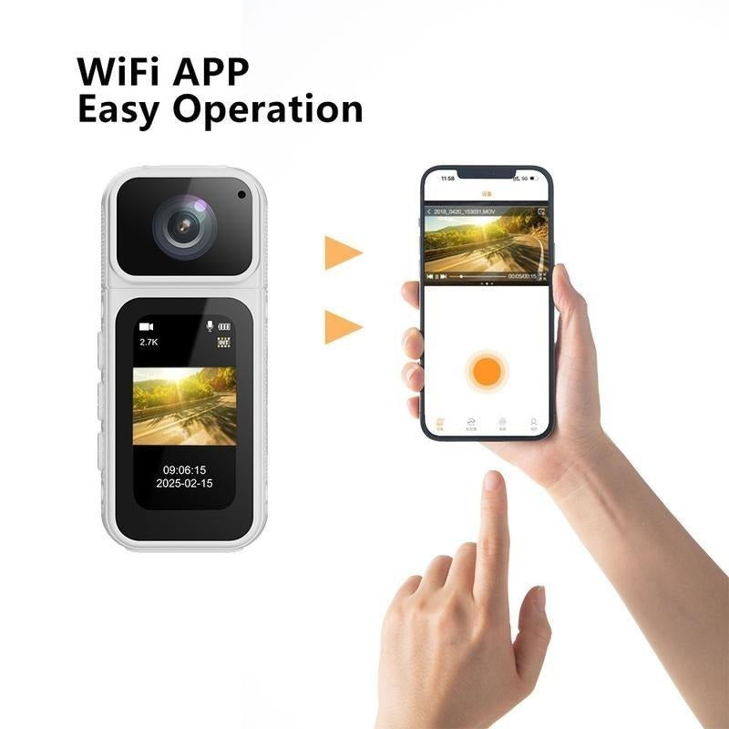 Ormos Mini Action Camera With 180 Degree Rotating Lens - 2.7K Ultra HD Thumb - Sized Camera, Magnetic Mount, WiFi APP Control, Portable Wearable Camera For Outdoor Sports & Daily Vlogging - 5 - CJ