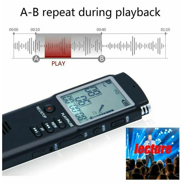 32G Voice Activated Mini Digital Sound Audio Recorder Dictaphone MP3 Player - 5 - CJ