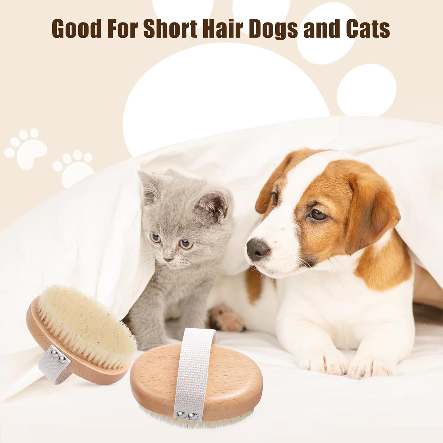 Soft Boar Bristle Pet Palm Brush For Short Haired Dogs And Cats With Band Reduce Shedding Ergonomic Dog Brush Easy To Hold And Reduces Stress On Your Wrist Ideal For Daily Grooming - 4 - CJ