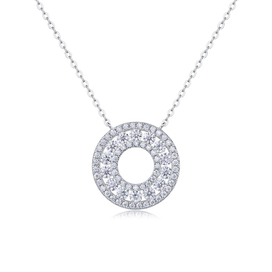 1Reciprocating Luxury Fashion Diamond Pendant Necklace Set With Mosan Diamond Silver Ornaments Prohibit TikTok sales - 5 - CJ