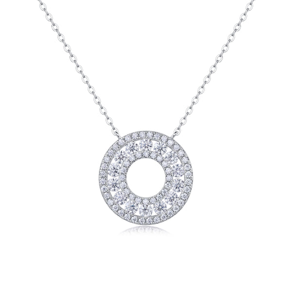 1Reciprocating Luxury Fashion Diamond Pendant Necklace Set With Mosan Diamond Silver Ornaments Prohibit TikTok sales - 5 - CJ