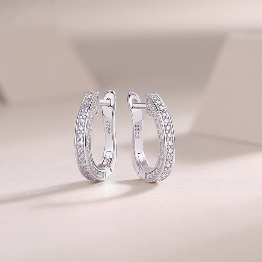 1Highlight - S925 Moissanite Sterling Silver Earrings With Platinum - plated Stud Earrings, Fashionable, Trendy And Affordable Diamond Jewelry Prohibit Tk Sales - 5 - cjdropshipping