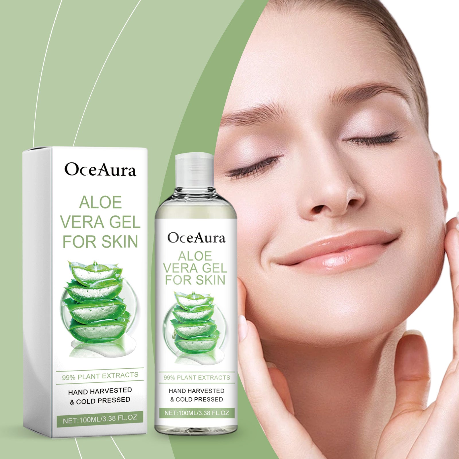 OceAura Moisturizing Aloe Vera Gel Moisturizes And Nourishes Skin After Sun - 5 - CJ