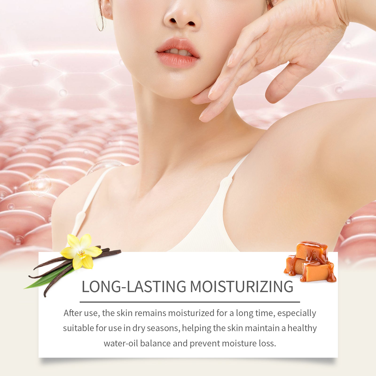 OUHOE Caramel Vanilla Moisturizing Body Lotion Gently Nourishes, Hydrates, Brighens And Moisturizes Tender Skin - 5 - CJ