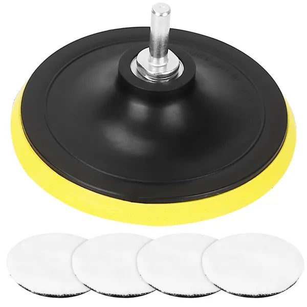 4Pcs 6in Buffing Polishing Pads Car Plush Buffing Waxing Wheels Mop Set With M14 Drill Screw For Car Polisher Drill Adapter