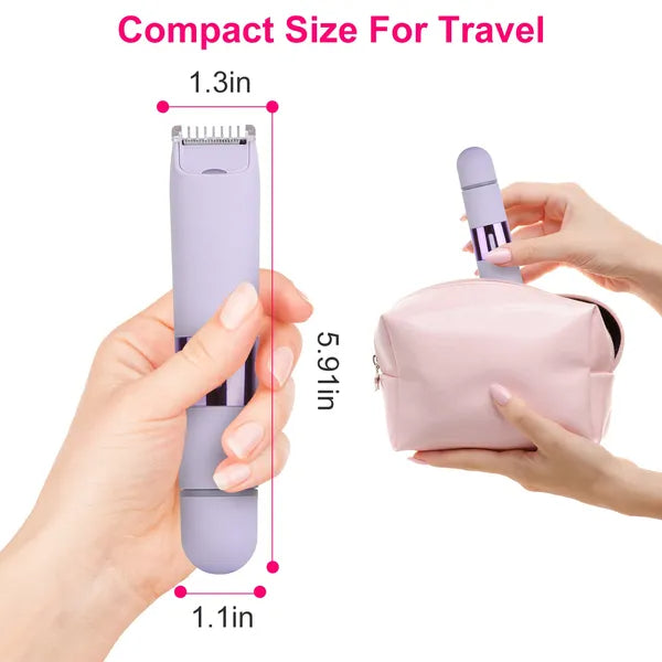 2 In 1 Bikini Trimmer For Women Dual Head Cordless Body Shaver IPX5 Waterproof Rechargeable Pubic Hair Razor Wet And Dry Use For Bikini Underarm Leg Arm Body Face - 5 - CJ