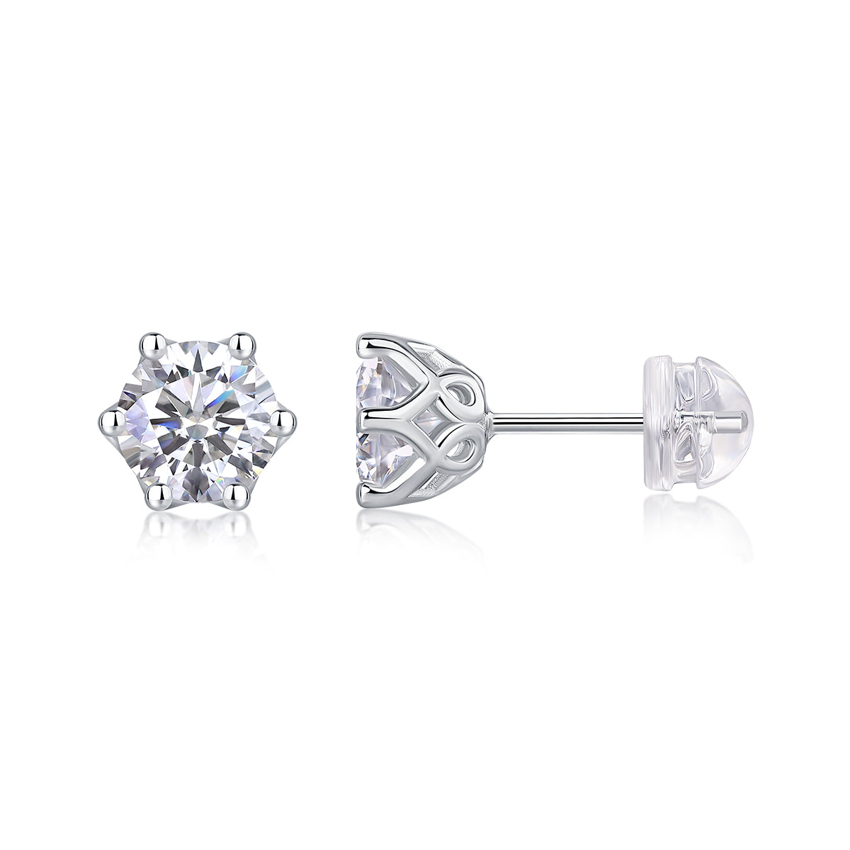 1Freehand Flower Luxury Fashion Diamond Earrings Stud Inlaid With Mosan Diamond Silver Jewelry Prohibit TikTok sales - 5 - CJ