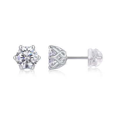 1Freehand Flower Luxury Fashion Diamond Earrings Stud Inlaid With Mosan Diamond Silver Jewelry Prohibit TikTok sales - 5 - CJ