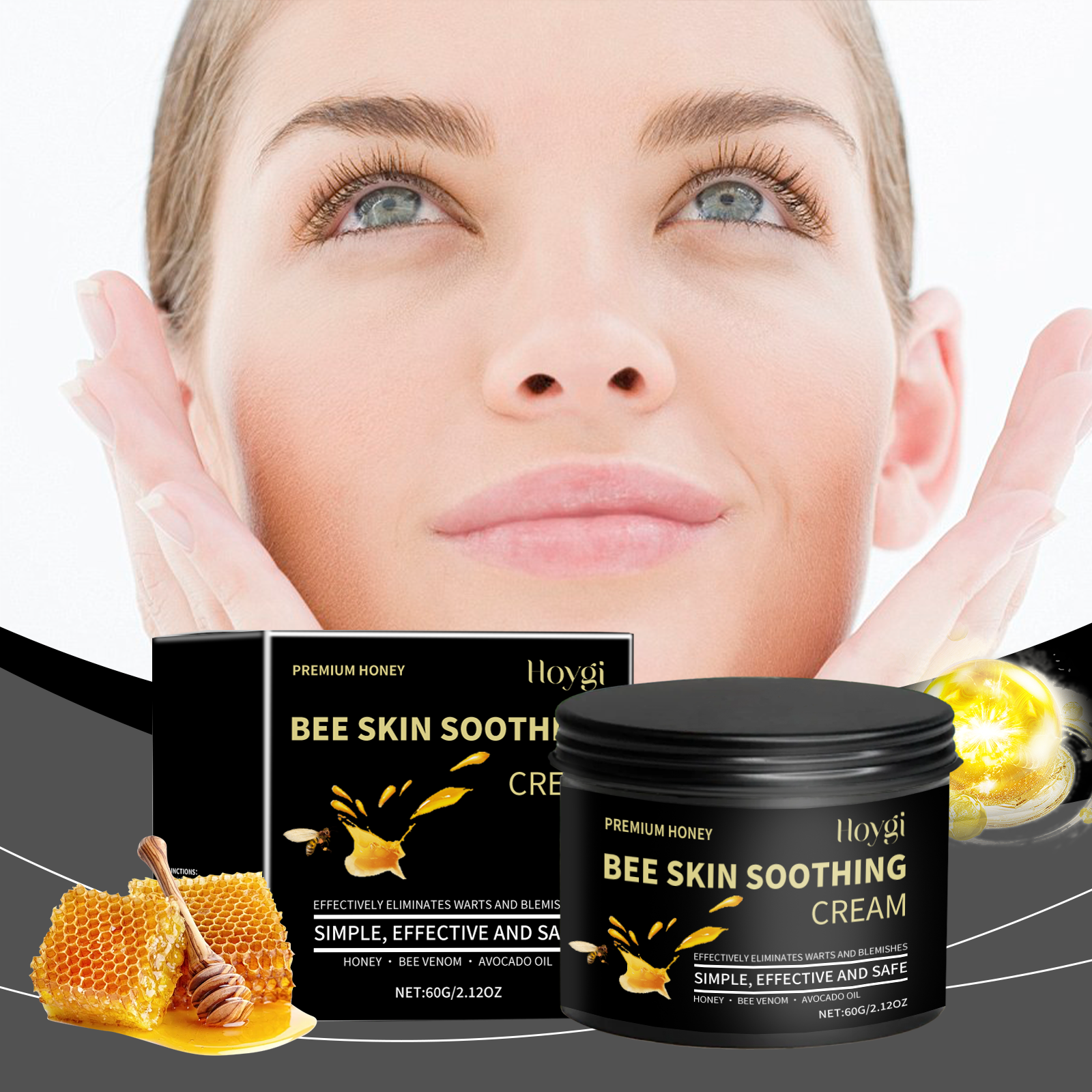 Hoygi Honey Moisturizing Skin Cream Hydrating, Moisturizing And Smooth Face Care Skin Gloss Moisturizing Cream - 5 - CJ