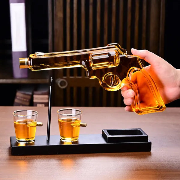 Gifts For Men Dad, 10 Oz Whiskey Gun Decanter Set + 2 Bullet Glasses - Unique Birthday Pistol Gift Ideas Daughter Son, Personalized Liquor Dispenser - Scotch Bourbon Vodka, Him, Brother Husband - 5 - CJ