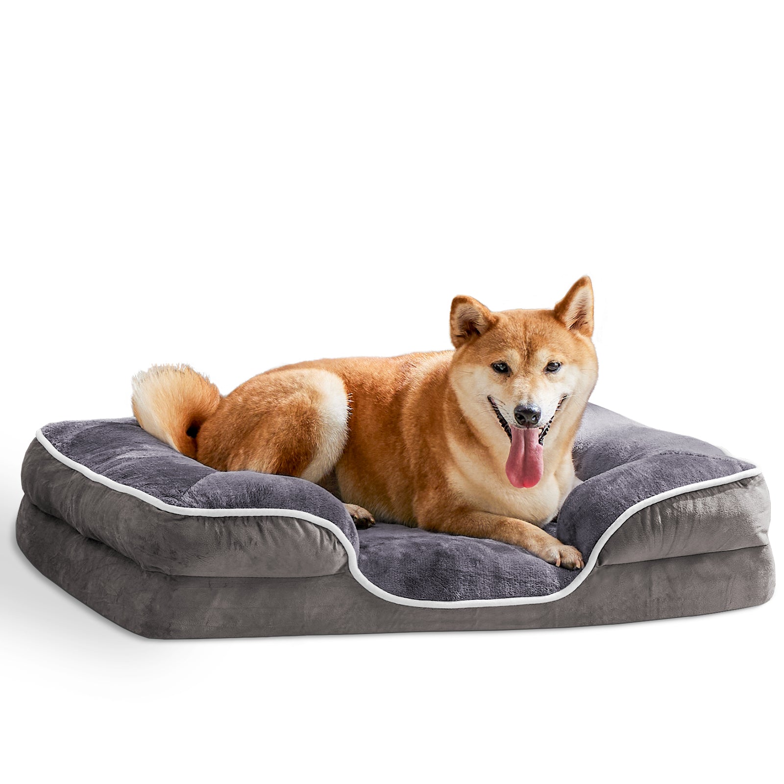 Memory Foam Pet Bed For Small Dogs & Cats With Washable Removable Cover Non - Slip Base Waterproof Liner - 5 - CJ